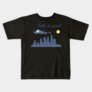 Plane over Los Angeles Kids T-Shirt